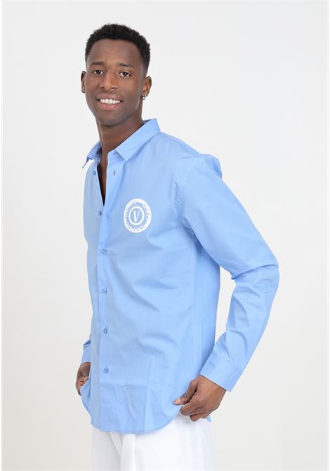 Camicia azzurra da uomo logo V-Emblem VERSACE JEANS COUTURE | 76GALYS1CN002261